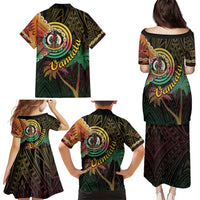 Vanuatu Espiritu Santo Island Family Matching Puletasi and Hawaiian Shirt Beach Landscape