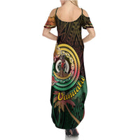 Vanuatu Espiritu Santo Island Family Matching Summer Maxi Dress and Hawaiian Shirt Beach Landscape