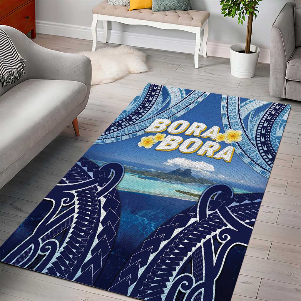 French Polynesia Bora Bora Area Rug Beach Landscape Polynesian Style