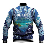 Personalised French Polynesia Bora Bora Baseball Jacket Beach Landscape Polynesian Style