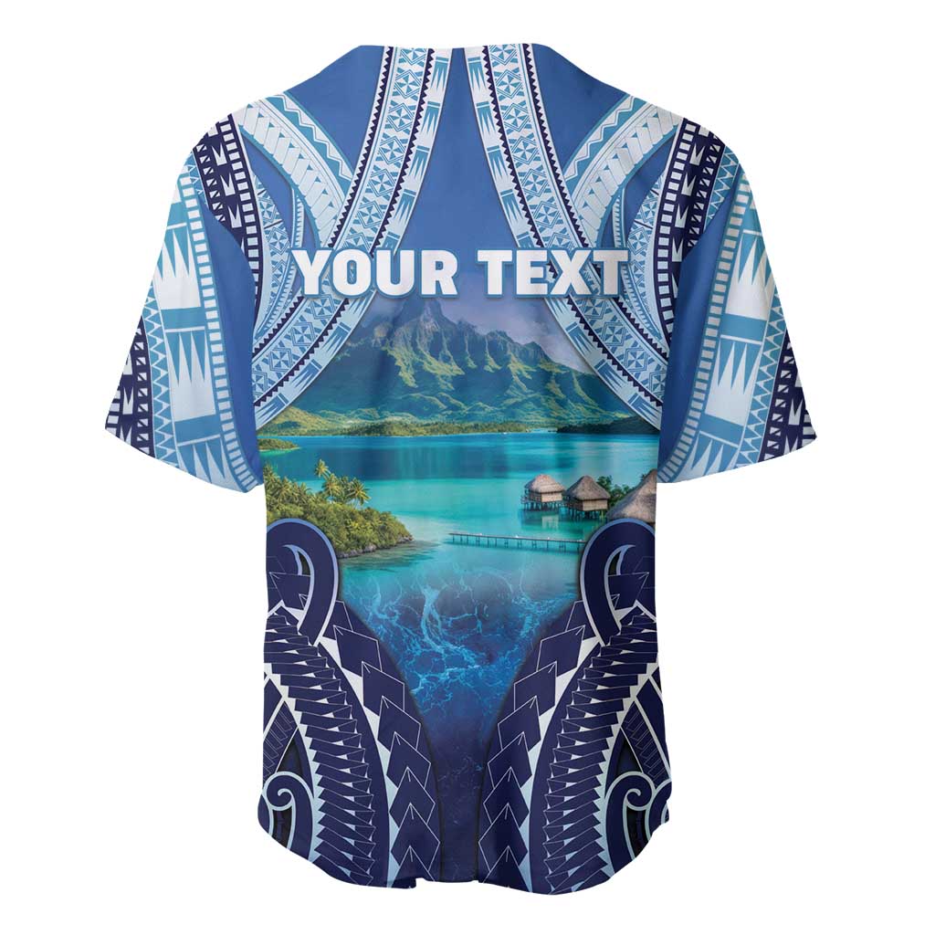 Personalised French Polynesia Bora Bora Baseball Jersey Beach Landscape Polynesian Style