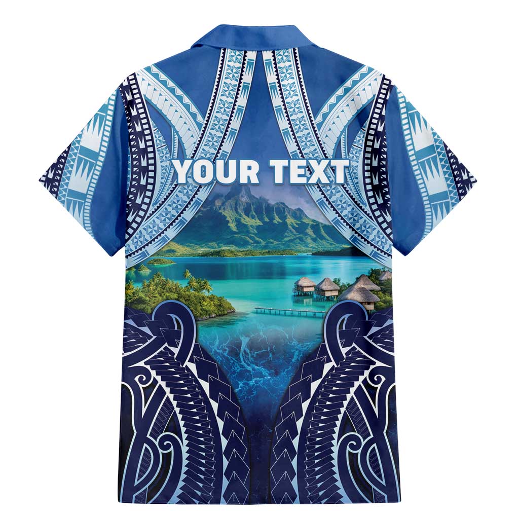 Personalised French Polynesia Bora Bora Family Matching Mermaid Dress and Hawaiian Shirt Beach Landscape Polynesian Style