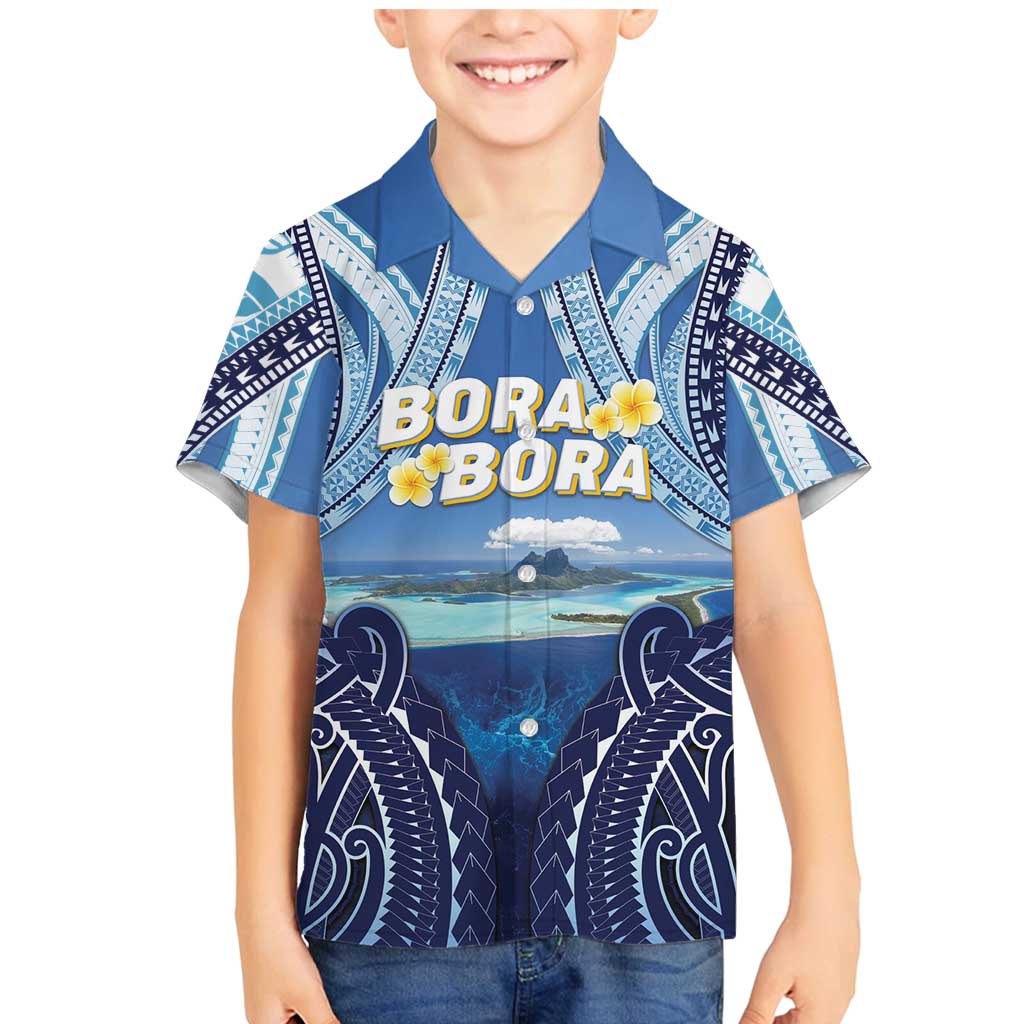 Personalised French Polynesia Bora Bora Family Matching Mermaid Dress and Hawaiian Shirt Beach Landscape Polynesian Style