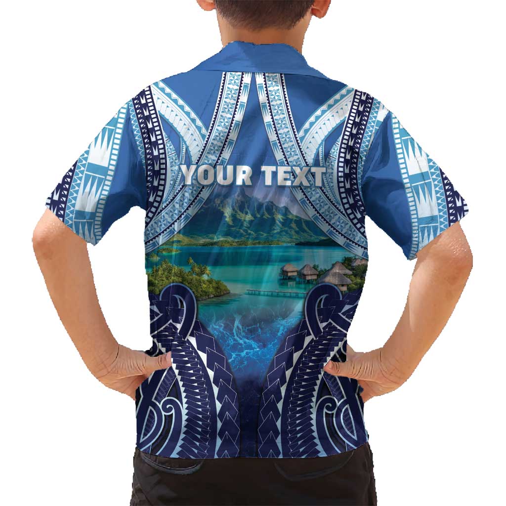 Personalised French Polynesia Bora Bora Family Matching Tank Maxi Dress and Hawaiian Shirt Beach Landscape Polynesian Style