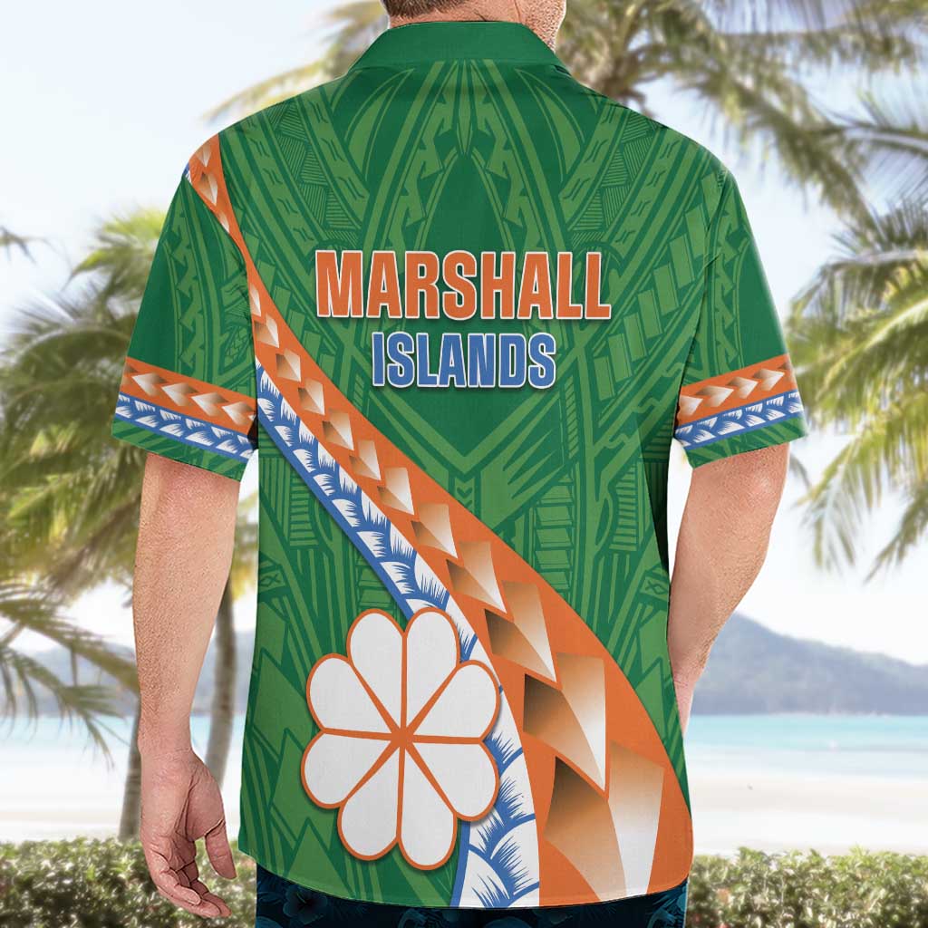 Personalised Marshall Islands Kwajalein Atoll Hawaiian Shirt Polynesian Tribal Tattoo