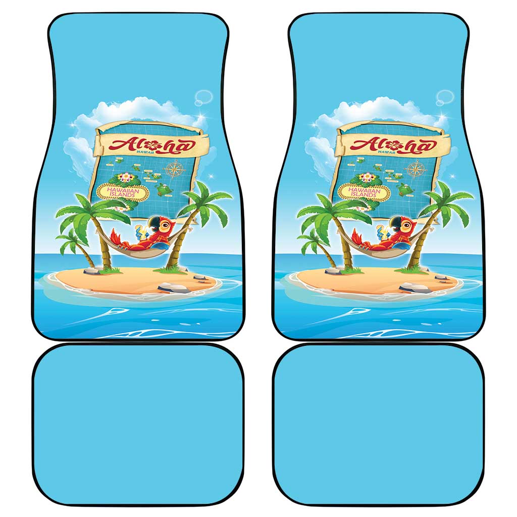 Aloha Hawaii Car Mats Funny Macaw Parrot Tropical Vibe