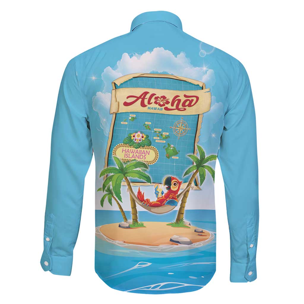 Aloha Hawaii Family Matching Short Sleeve Bodycon Dress and Hawaiian Shirt Funny Macaw Parrot Tropical Vibe