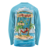 Aloha Hawaii Long Sleeve Shirt Funny Macaw Parrot Tropical Vibe
