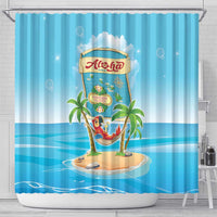 Aloha Hawaii Shower Curtain Funny Macaw Parrot Tropical Vibe