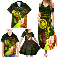Personalised Hawaii State Motto Family Matching Summer Maxi Dress and Hawaiian Shirt Hawaiian Tribal Reggae Hammerhead Shark LT05 - Polynesian Pride