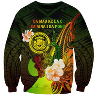 Personalised Hawaii State Motto Sweatshirt Hawaiian Tribal Reggae Hammerhead Shark LT05 Unisex Reggae - Polynesian Pride