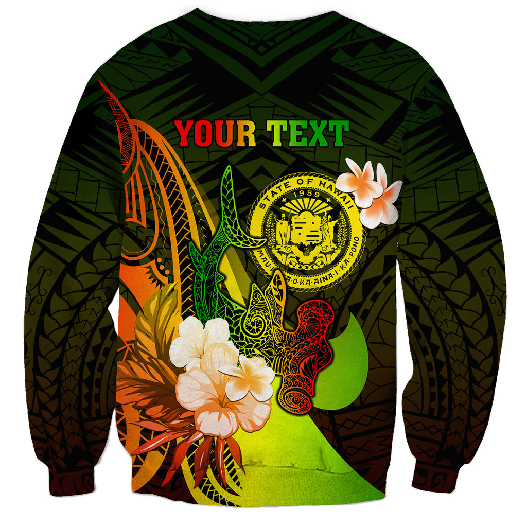 Personalised Hawaii State Motto Sweatshirt Hawaiian Tribal Reggae Hammerhead Shark LT05 - Polynesian Pride