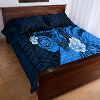 Hawaii State Motto Quilt Bed Set Hawaiian Tribal Blue Hammerhead Shark LT05 - Polynesian Pride