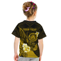 Personalised Hawaii State Motto Kid T Shirt Hawaiian Tribal Gold Hammerhead Shark LT05 - Polynesian Pride