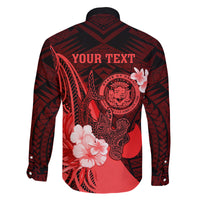 Personalised Hawaii State Motto Family Matching Tank Maxi Dress and Hawaiian Shirt Hawaiian Tribal Red Hammerhead Shark LT05 - Polynesian Pride