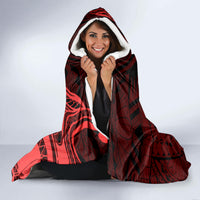 Hawaii State Motto Hooded Blanket Hawaiian Tribal Red Hammerhead Shark LT05 - Polynesian Pride