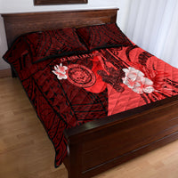 Hawaii State Motto Quilt Bed Set Hawaiian Tribal Red Hammerhead Shark LT05 - Polynesian Pride
