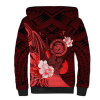 Personalised Hawaii State Motto Sherpa Hoodie Hawaiian Tribal Red Hammerhead Shark LT05 - Polynesian Pride