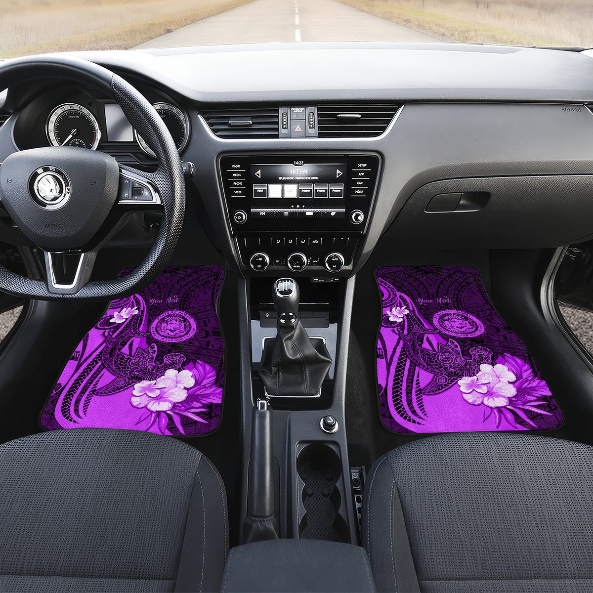 Personalised Hawaii State Motto Car Mats Hawaiian Tribal Purple Hammerhead Shark LT05 - Polynesian Pride