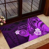 Hawaii State Motto Rubber Doormat Hawaiian Tribal Purple Hammerhead Shark LT05 - Polynesian Pride