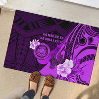 Hawaii State Motto Rubber Doormat Hawaiian Tribal Purple Hammerhead Shark LT05 - Polynesian Pride