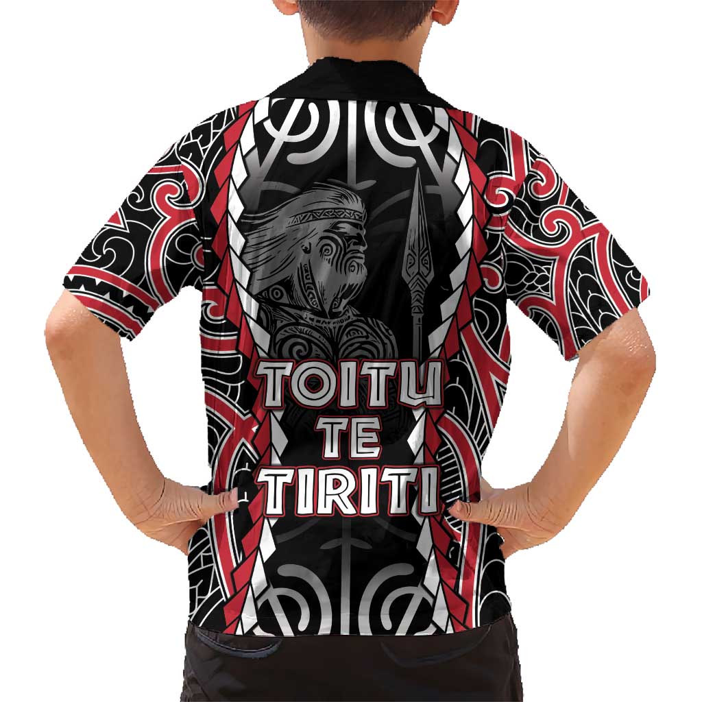 Aotearoa Waitangi Day Kid Hawaiian Shirt Maori Warrior Tribal Tattoo LT05 - Polynesian Pride