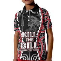 Aotearoa Waitangi Day Kid Polo Shirt Maori Warrior Tribal Tattoo LT05 Kid Black - Polynesian Pride