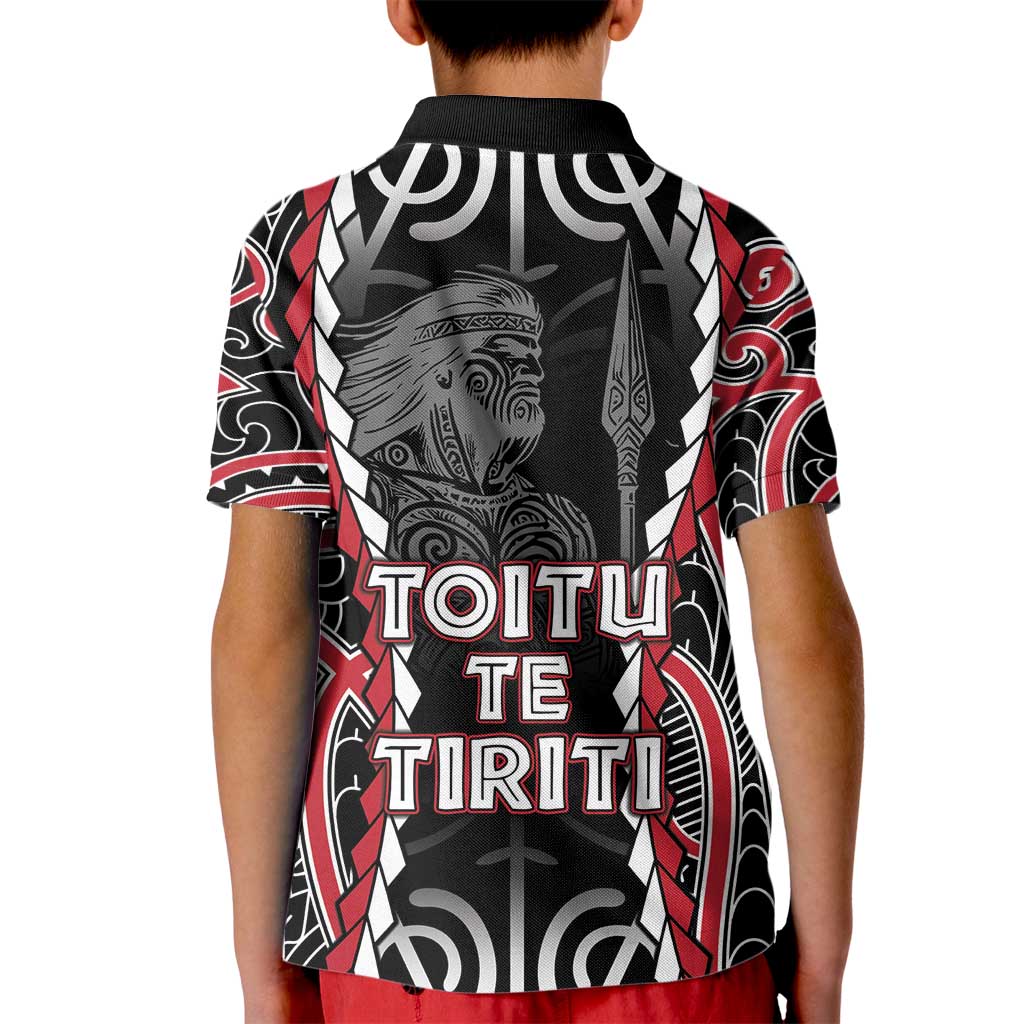 Aotearoa Waitangi Day Kid Polo Shirt Maori Warrior Tribal Tattoo LT05 - Polynesian Pride