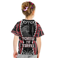 Aotearoa Waitangi Day Kid T Shirt Maori Warrior Tribal Tattoo LT05 - Polynesian Pride
