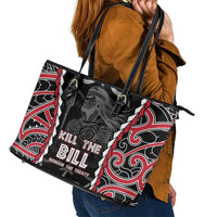 Aotearoa Waitangi Day Leather Tote Bag Maori Warrior Tribal Tattoo