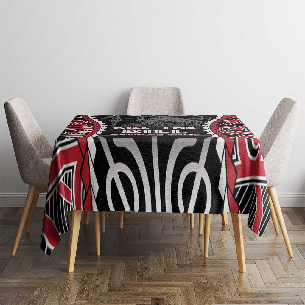 Aotearoa Waitangi Day Tablecloth Maori Warrior Tribal Tattoo