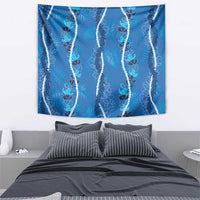 Hawaii Maile Lei Tapestry With Blue Monstera Pattern LT05 - Polynesian Pride