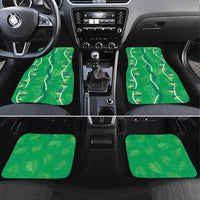Hawaii Maile Lei Car Mats With Green Monstera Pattern