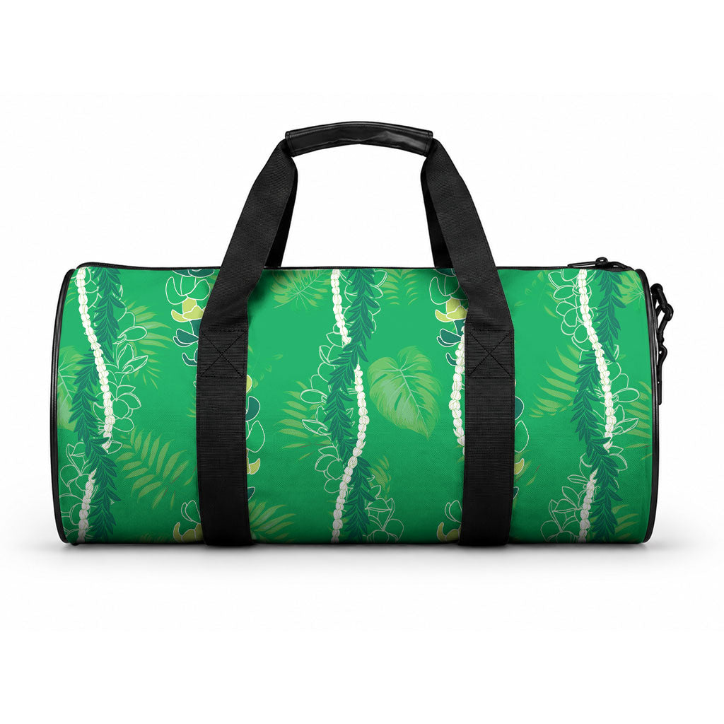 Hawaii Maile Lei Duffle Bag With Green Monstera Pattern LT05 One size Green - Polynesian Pride