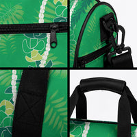 Hawaii Maile Lei Duffle Bag With Green Monstera Pattern LT05 - Polynesian Pride
