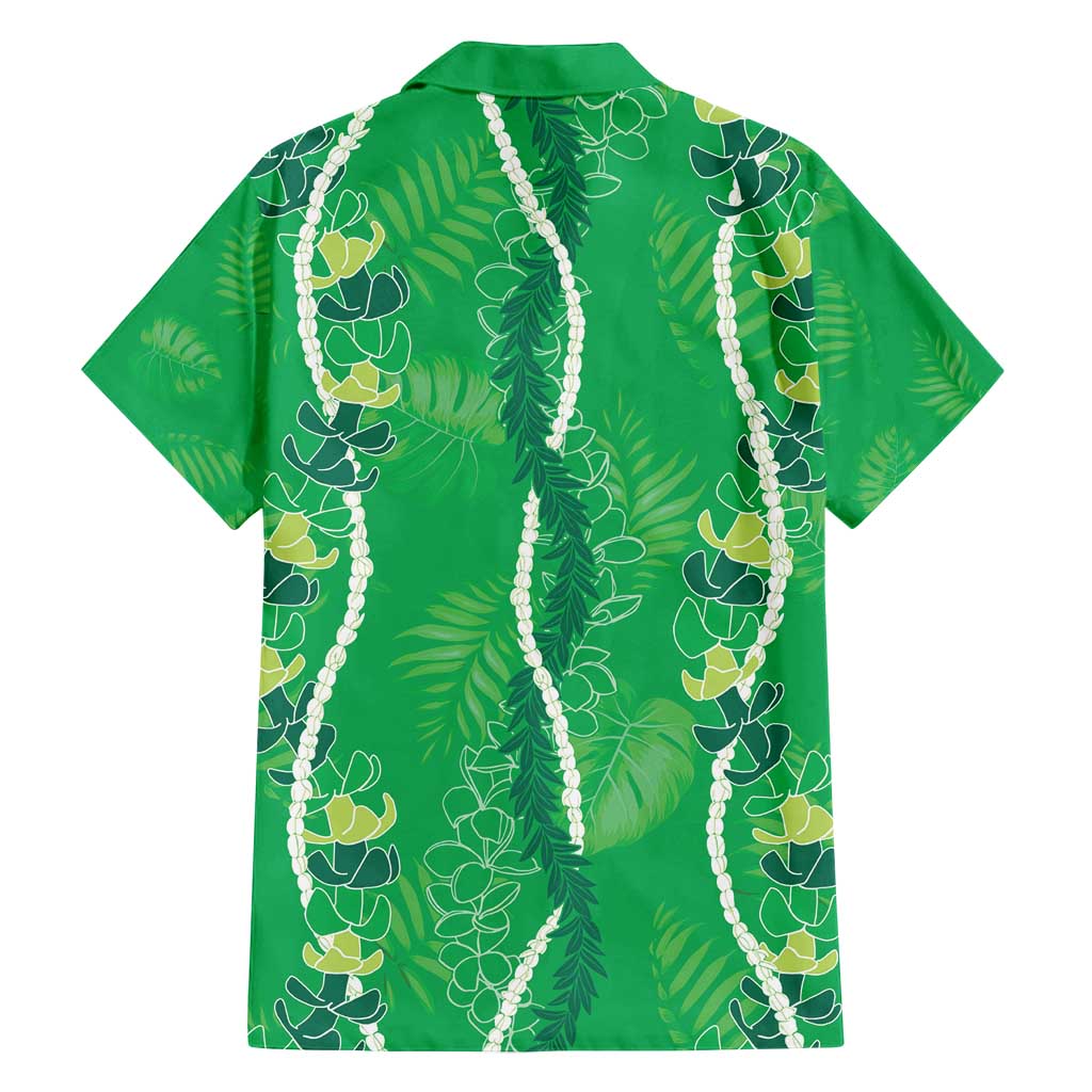 Hawaii Maile Lei Family Matching Summer Maxi Dress and Hawaiian Shirt With Green Monstera Pattern