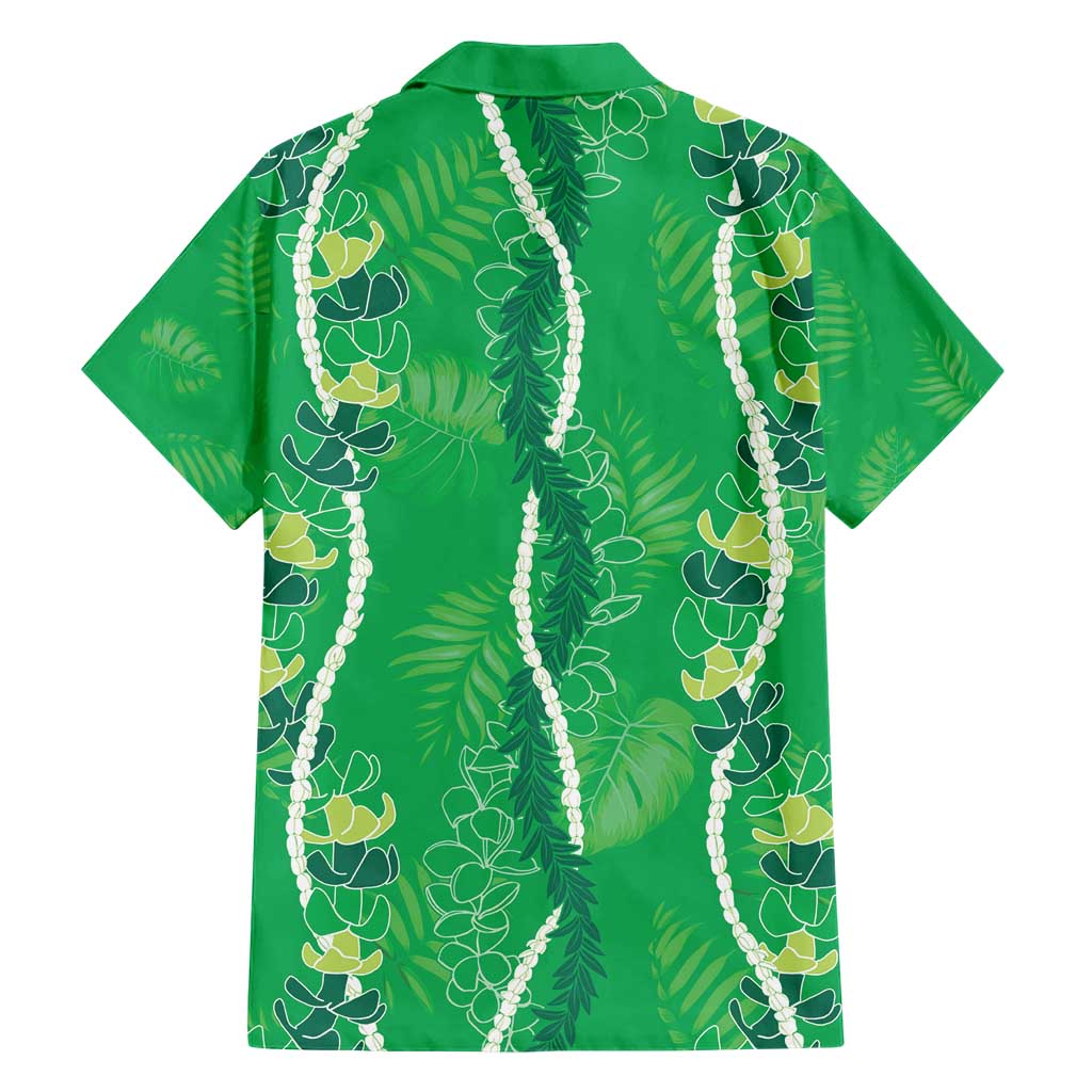 Hawaii Maile Lei Hawaiian Shirt With Green Monstera Pattern