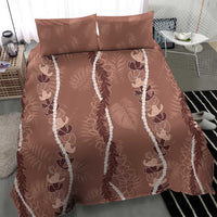Hawaii Maile Lei Bedding Set With Brown Monstera Pattern LT05 - Polynesian Pride