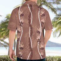 Hawaii Maile Lei Hawaiian Shirt With Brown Monstera Pattern
