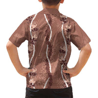 Hawaii Maile Lei Hawaiian Shirt With Brown Monstera Pattern