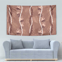 Hawaii Maile Lei Tapestry With Brown Monstera Pattern LT05 - Polynesian Pride