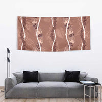 Hawaii Maile Lei Tapestry With Brown Monstera Pattern LT05 - Polynesian Pride