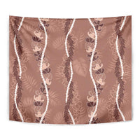 Hawaii Maile Lei Tapestry With Brown Monstera Pattern LT05 - Polynesian Pride
