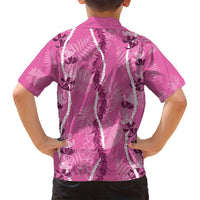 Hawaii Maile Lei Family Matching Puletasi and Hawaiian Shirt With Pink Monstera Pattern