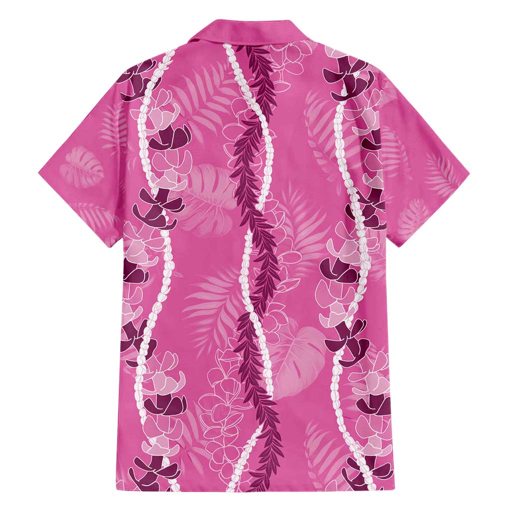 Hawaii Maile Lei Family Matching Tank Maxi Dress and Hawaiian Shirt With Pink Monstera Pattern