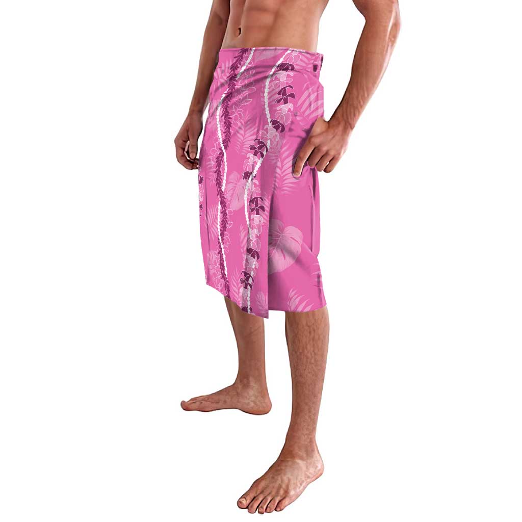 Hawaii Maile Lei Lavalava With Pink Monstera Pattern LT05 - Polynesian Pride