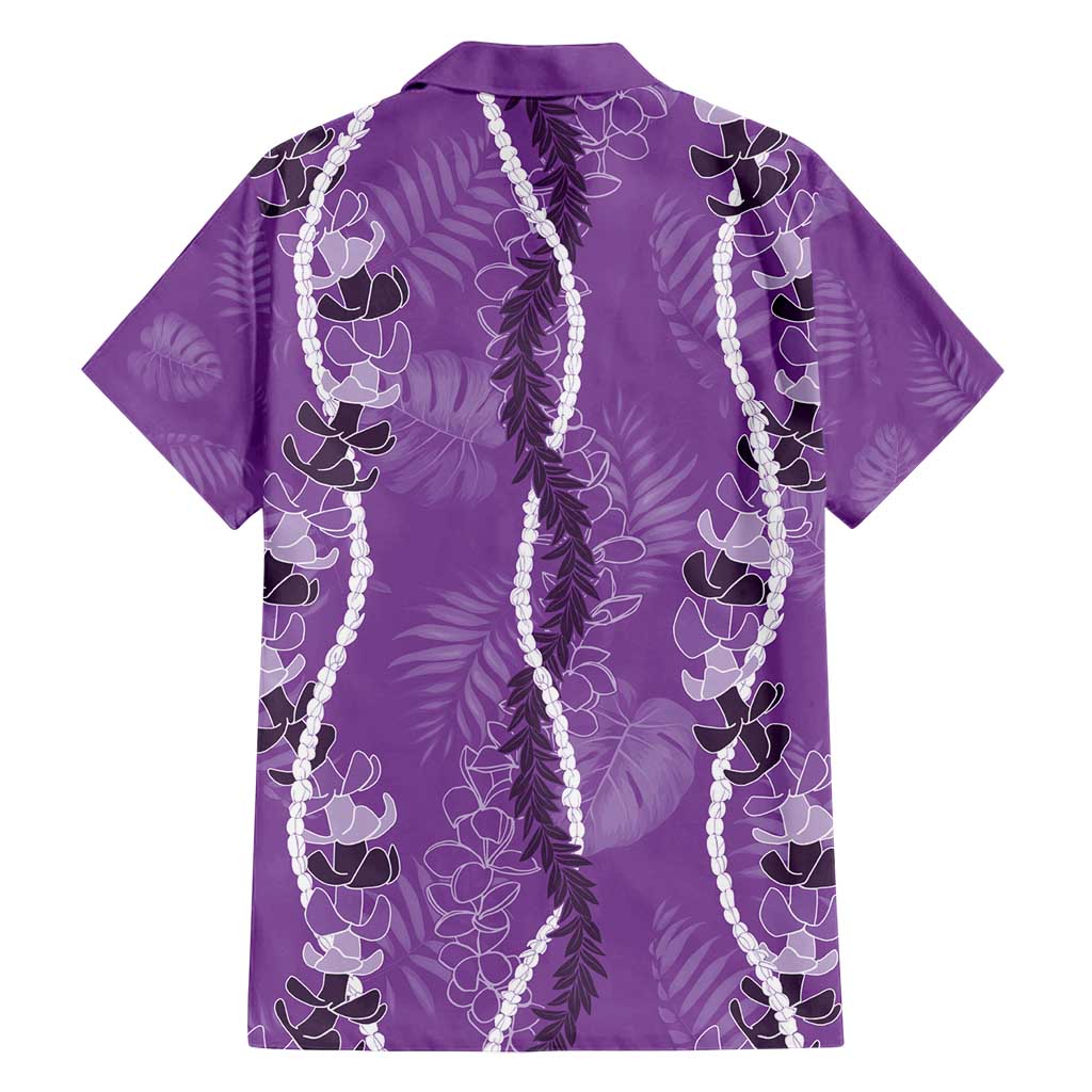 Hawaii Maile Lei Family Matching Tank Maxi Dress and Hawaiian Shirt With Violet Monstera Pattern