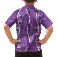 Hawaii Maile Lei Hawaiian Shirt With Violet Monstera Pattern