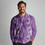 Hawaii Maile Lei Long Sleeve Polo Shirt With Violet Monstera Pattern