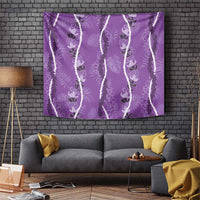 Hawaii Maile Lei Tapestry With Violet Monstera Pattern LT05 Violet - Polynesian Pride